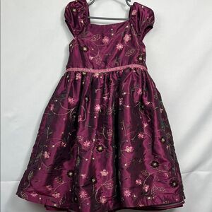 George plum floral embroidered metallic formal dress size 5